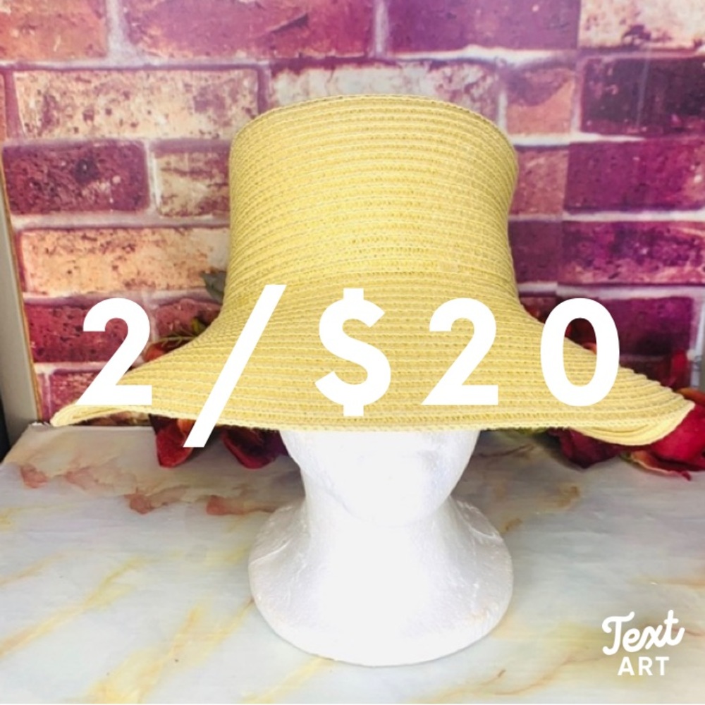 Floppy Paper Tan Beach Sun Hat - Picture 1 of 8